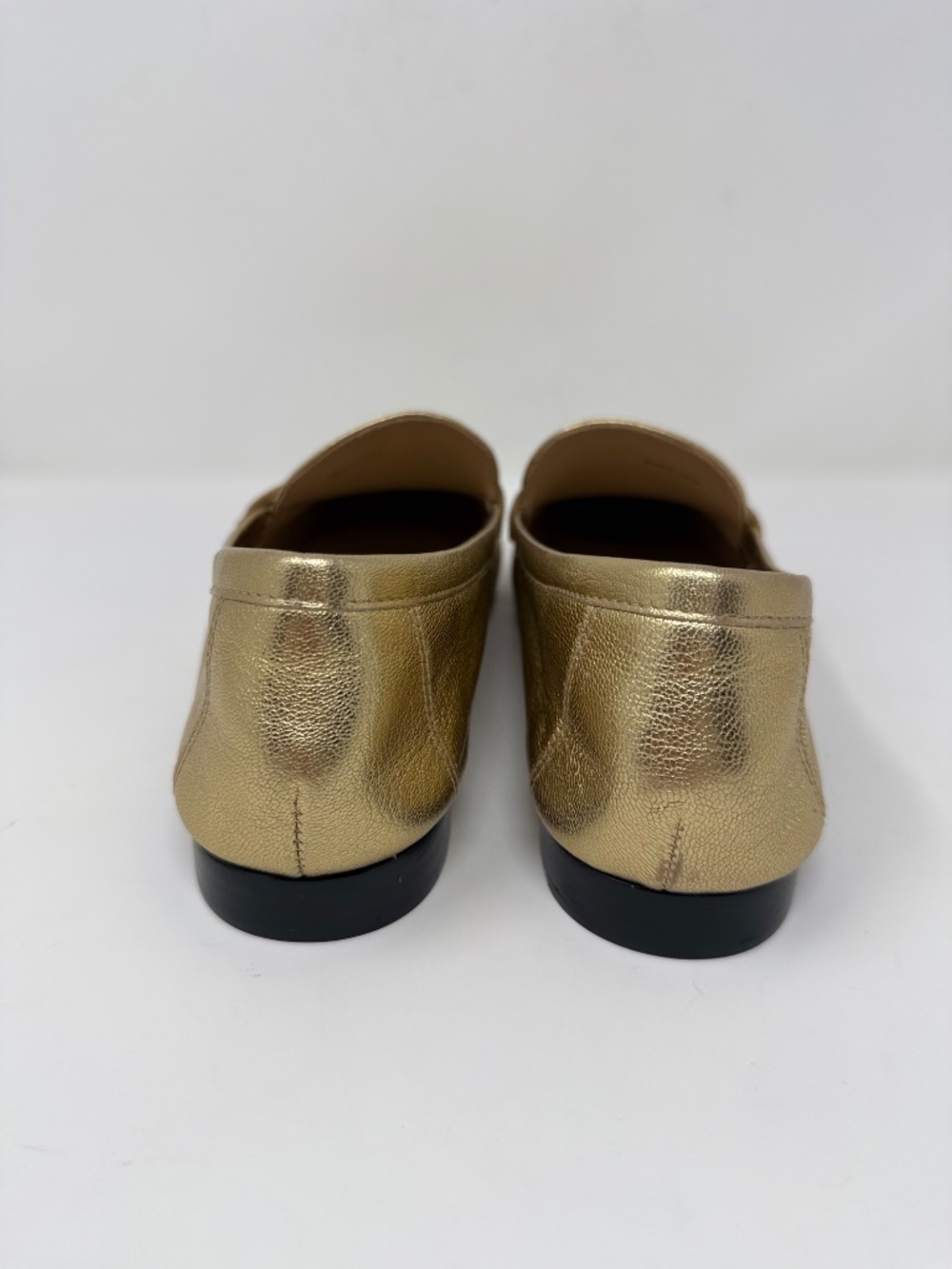 New Veronica Beard Penny Metallic Leather Loafer Gold Sz 9 - Picture 5 of 15